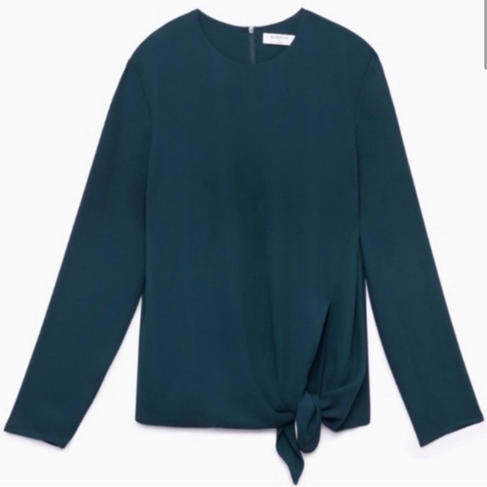 Babaton from Aritzia Murphy Long Sleeve Hunter Green Asymmetrical Long Sleeve